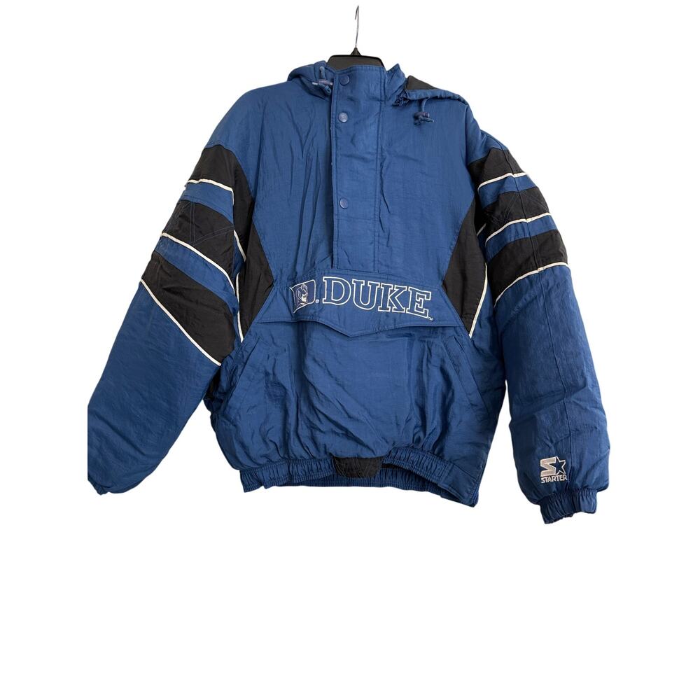 Vintage 90’s Starter Duke Blue Devils Puffer Jacket Pullover Sz XL GS